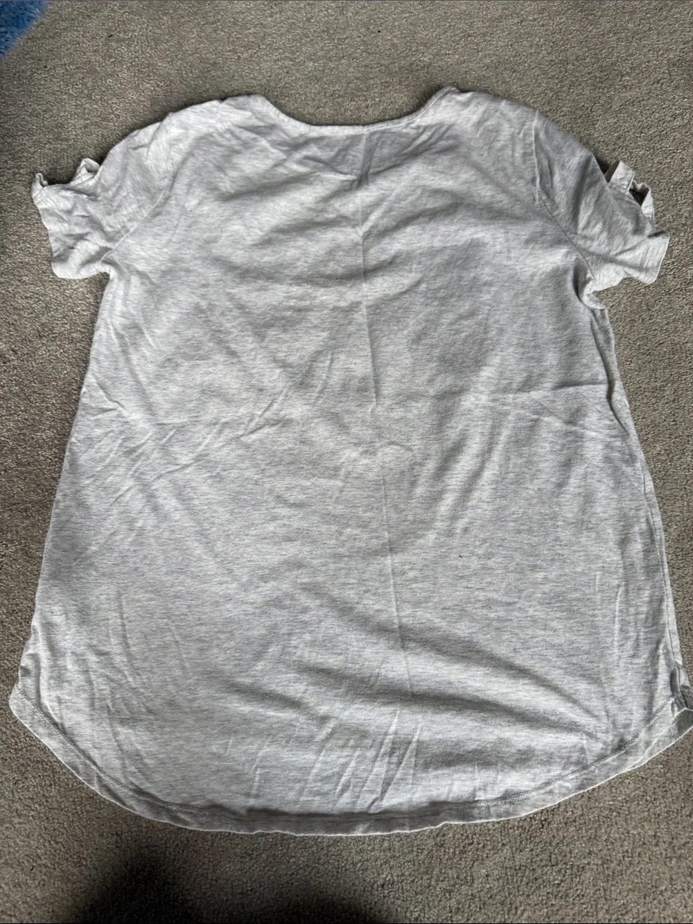Justice Gray Tee with Reversible Sequin Unicorn - Red and Gold Accents